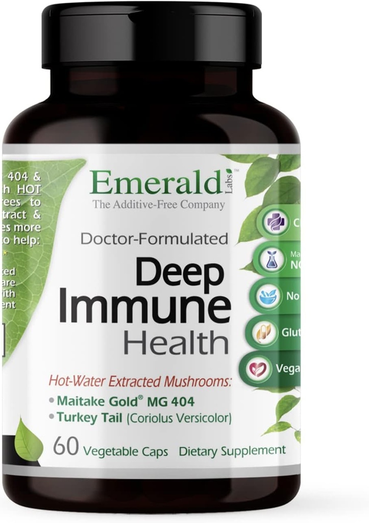 EMERALD LABS Deep Immune Health - Immune Support Supplement Maitake Gold Seened, Meriva Turmeric & Astragalus Extract - 60 köögivilja kapslid (30-päevane pakkumine)