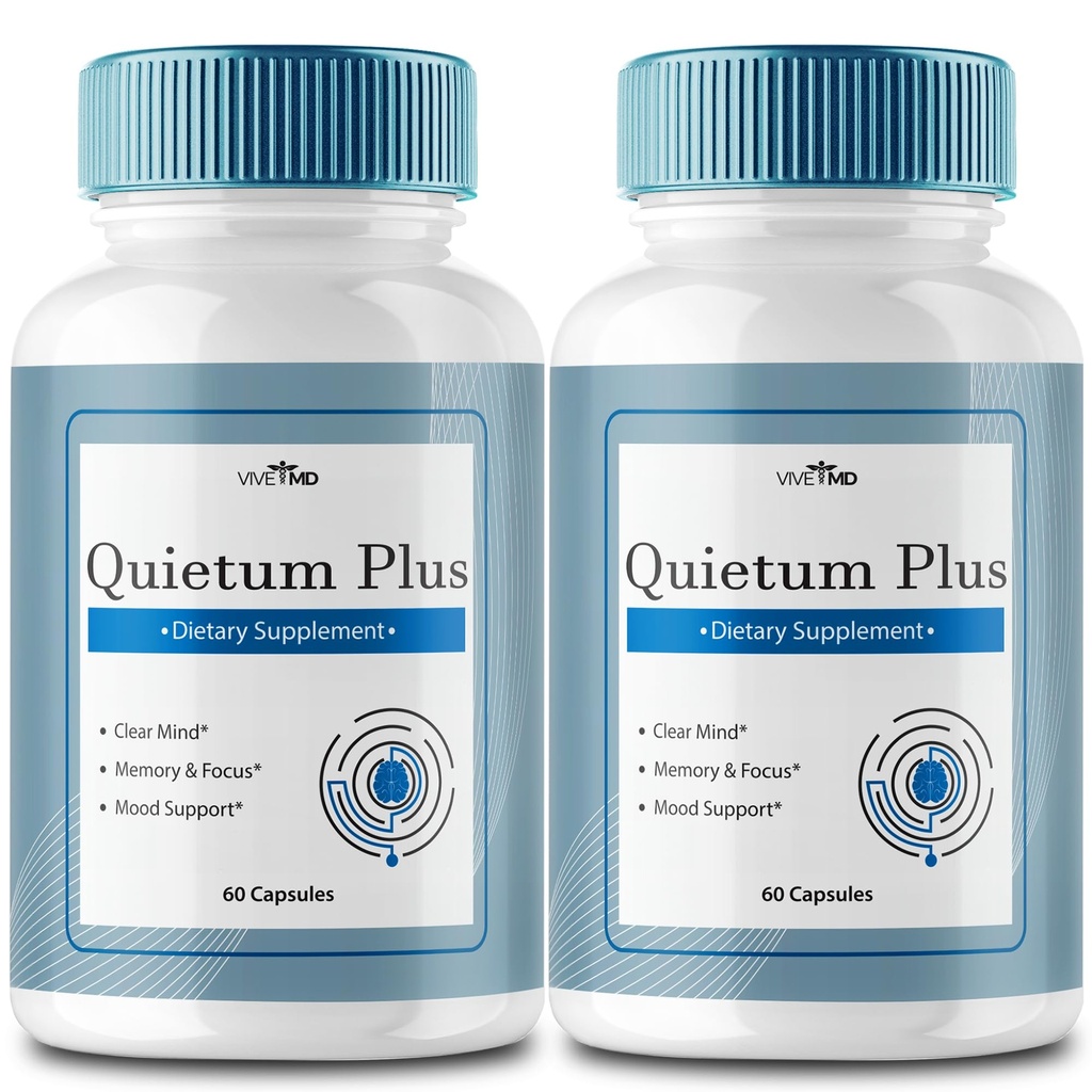 VIVE MD Quietum Plus Tinnitus Relief Ringing kõrvad - Kiire Kõrva Ringing Relief, Selge Tinnitus ja holistiline Tinnitus Ravi 60 kapslit pudeli kohta (2 Pack)