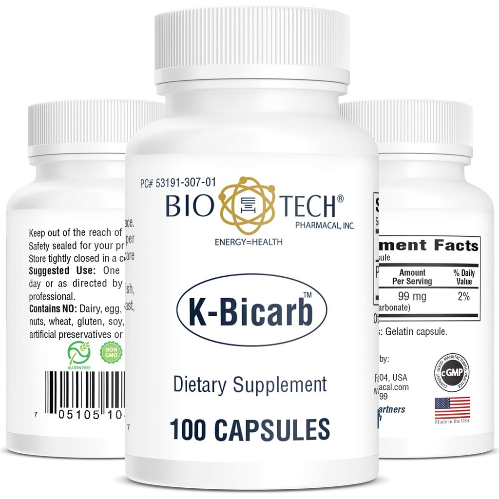 Bio-Tech Farmakokaaliumi toidulisand (K-Bicarb, 100 Count)