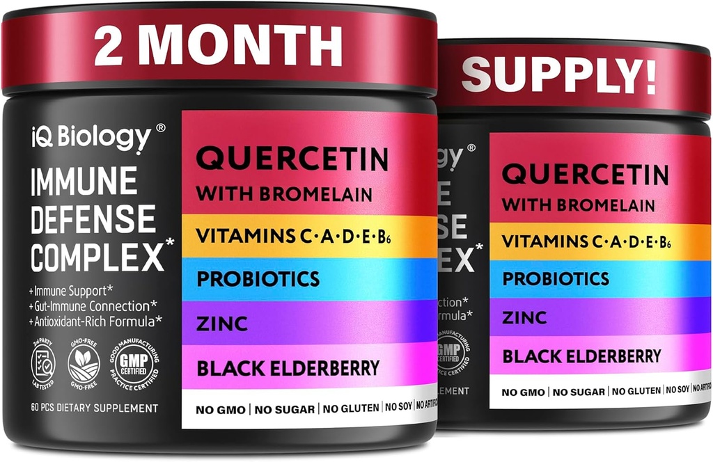 Quercetin with Bromelain - Premium Quercetin Bromelain kapslid immuunsuse toetamiseks * - Bromelain Quercetin Supplement - Non GMO Quercetin - 2 pakendit ( 120 kapslit )