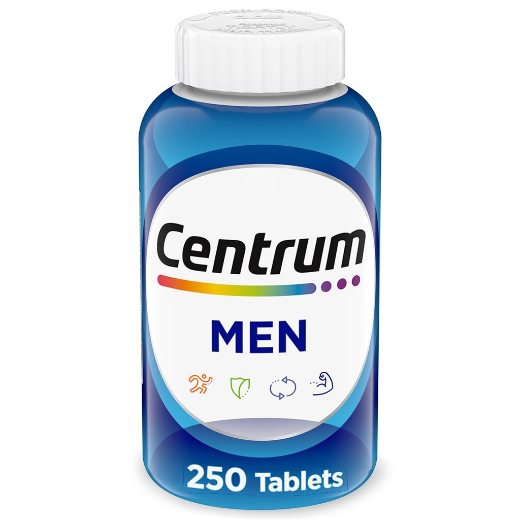 Centrum multivitamiin meestele, multivitamiinid / multimineraalsed toidulisandid D3-vitamiiniga, B-vitamiinid ja antioksüdandid, Gluteenivabad, mitte-GMO koostisosad - 250 loend
