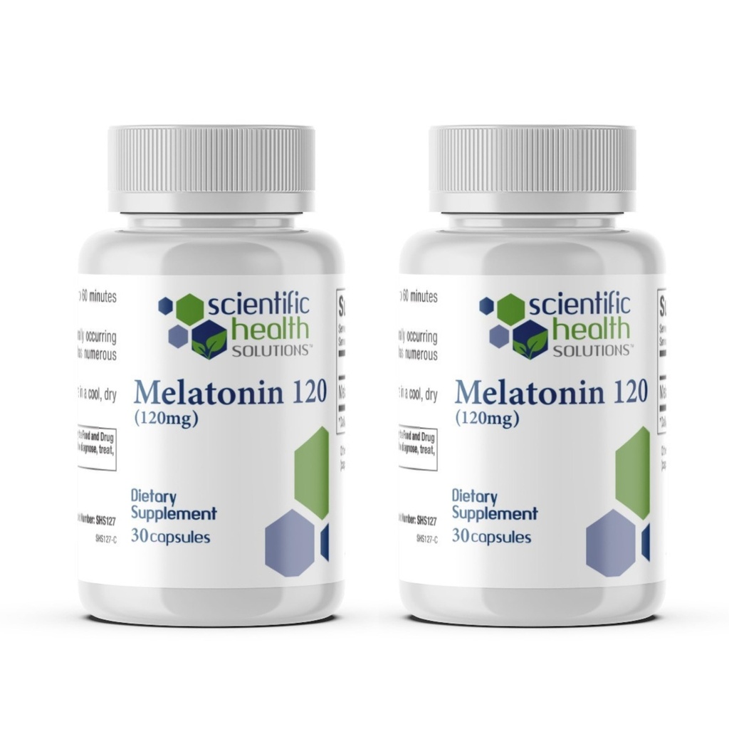 Melatoniin 120mg | Üheannuseline melatoniin kergesti neelatavates kapslites | Vegan, mitte-GMO ja gluteenivaba | US- Tehtud ekstratugevus (2-Pack)