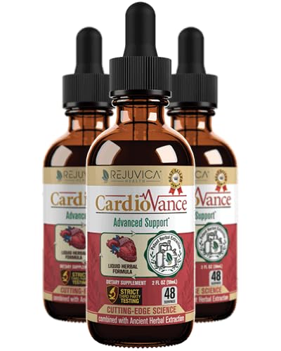 Rejuvica Health CardioVance - Heart Support Supplement - Vedelik kohaletoimetamine parema imendumise - Hawthorne, Hibiscus, Arjuna, Olive Leaf & More!