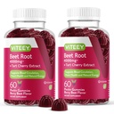 Viteey Beet Root Gummis Tart Cherry - Beetroot Supplement südame tervise, vererõhu toetamine - Vegan, Gluteenivaba - 120 Count