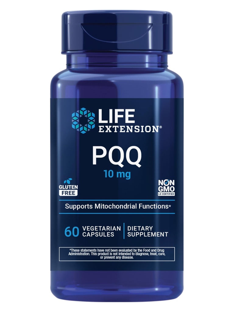 Elu pikendamise PQQ kapslid - pürrolokinoliin Kinoon, 10 mg - soodustab uute mitokondrite, ATP, energiatoetuse - gluteenivaba, mitte-GMO, taimetoitlane - 30 kapslit
