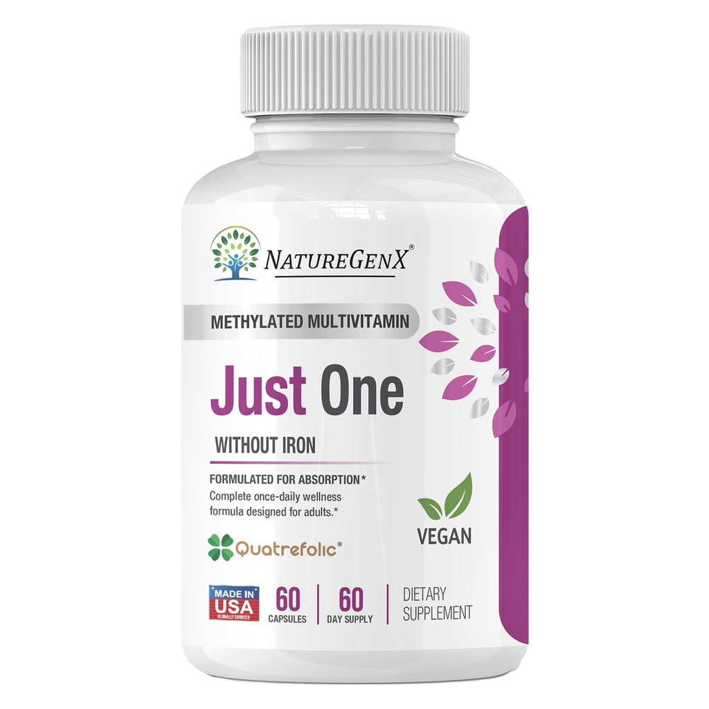 Ainult üks päev Metüülitud multivitamiin - 60 kapslit Puhas Metüül B12, Metüülfolaat MTHFR tugilisa Rauavabad Metüülitud vitamiinid meestele ja naistele 2 kuud Gluteenivaba