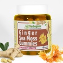 HERBOGANIC Ingver Sea Moss Gummies - Taimne toetus immuunsüsteemile ja seedetrakti tervisele - Taimetoit, Gluteenivaba ja vegan-sõbralik - 60 krahv
