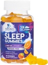 Melatoniini unekummid Suhkruvaba - 6 mg melatoniini unekummid täiskasvanutele, ekstra tugevusega magamiskummi täiendused, juhuslik magamistoetus, 6 mg Gomitas para Dormir - 60 loend