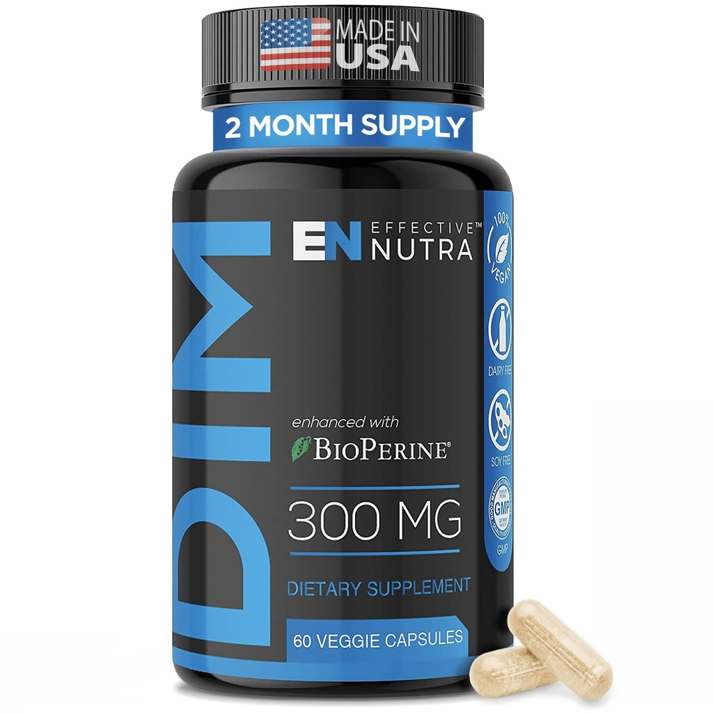 Efektiivne NUTRA Dim Supplement 300mg koos BioPerine - Extra Tugevus östrogeen Blocker meestele ja naistele - Hormoon & Metabolism Support - 2 kuu pakkumine