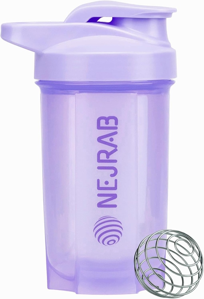 Proteiin Shaker Bottle - Ideaalne kohvi jaoks, valgupulber - 16 Oz - jõusaali jaoks Mixeri palliga - Shaker Cups valgu raputamiseks (Purpel)