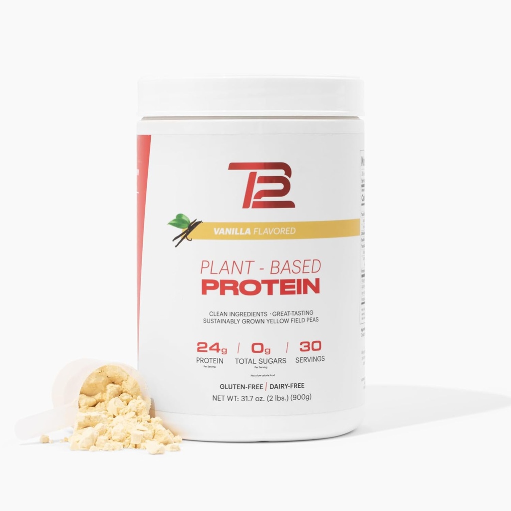 TB12 Taimepõhine valgupulber Tom Brady, 24g Vegan Peavalk, Madal suhkur, Madal Carb, Mitte-GMO, Meal Asendamine, Keto Sõbralik, Paleo, Suhkruvaba, Vanilla Maitse (30 Servings/2.12lbs)