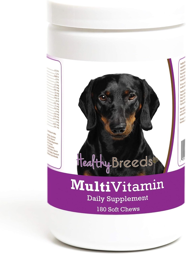 Tervislikud tõud Dachshund Multivitamiin Pehme närimine koertele 180 Count