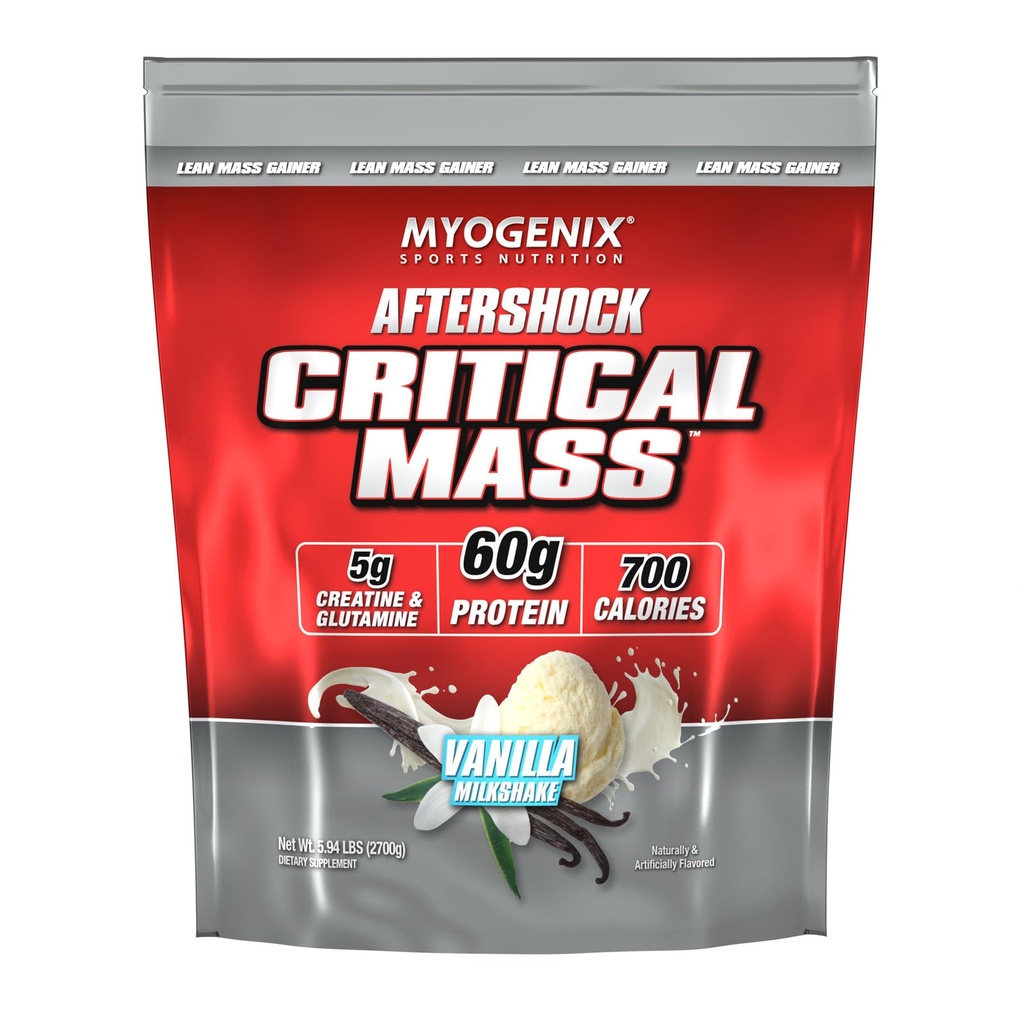 Myogenix Kriitiline Mass Gainer - Lihasmassi Kasvulisand, nulllaktoosi vadakuvalgu pulber - Anaboolne vadakuvalk - Vanilla (5 naela)