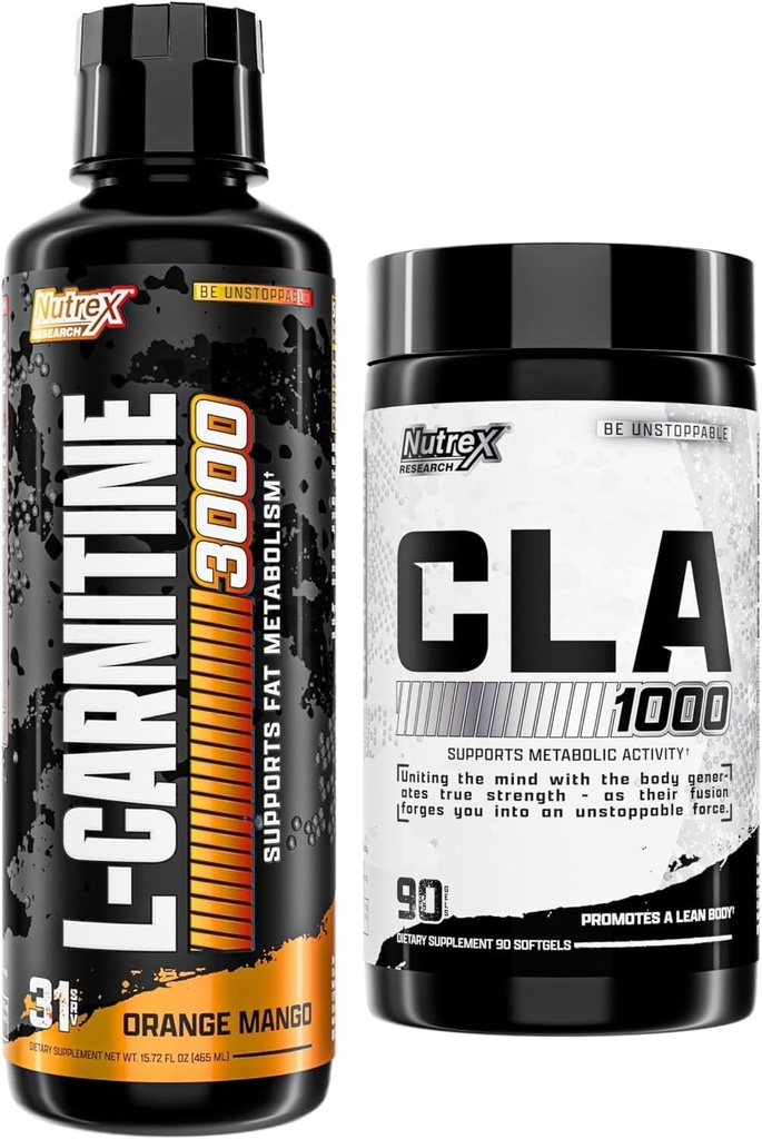 Nutrex Research Vedel karnitiin 3000 - CLA 90 Pehmed geelid - 1000mg konjugeeritud linoolhappe aktiivne segu saflooriõlist