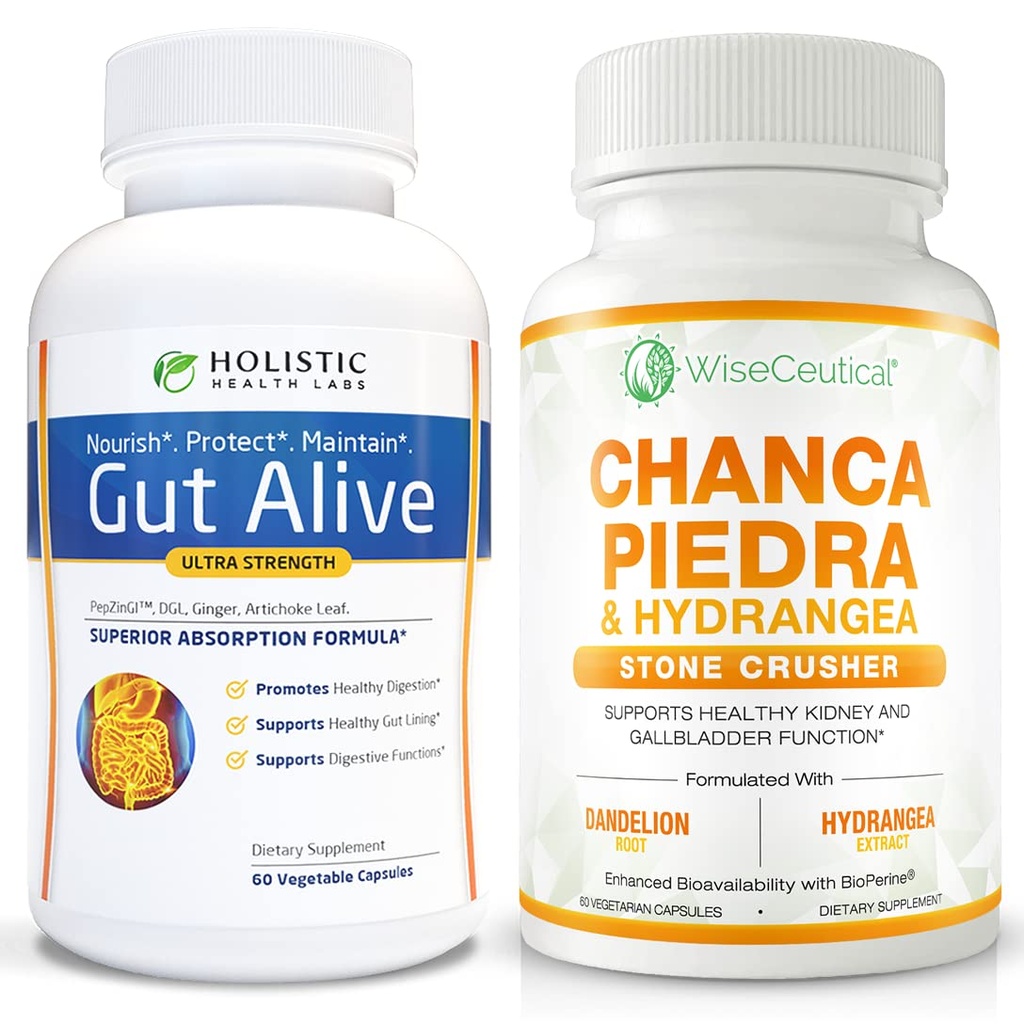 All-Natural Gut and Kidney Health Supplements | Ingver, Artichoke Leaf Extract, Deglycerized Lagrice Juur & Patented Tsink Carnosine | Stone Crusher Chanca Piedra, Hydrangea & Dandelion Juur