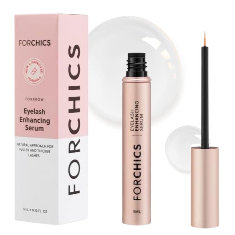 ForChics 2 in 1 Lash and Brow Growth Seerum - Hormoonivaba tõhustaja paksemaks, pikemad ripsmed ja kulmud 2 nädala jooksul - orgaaniline, vegan ja õrn