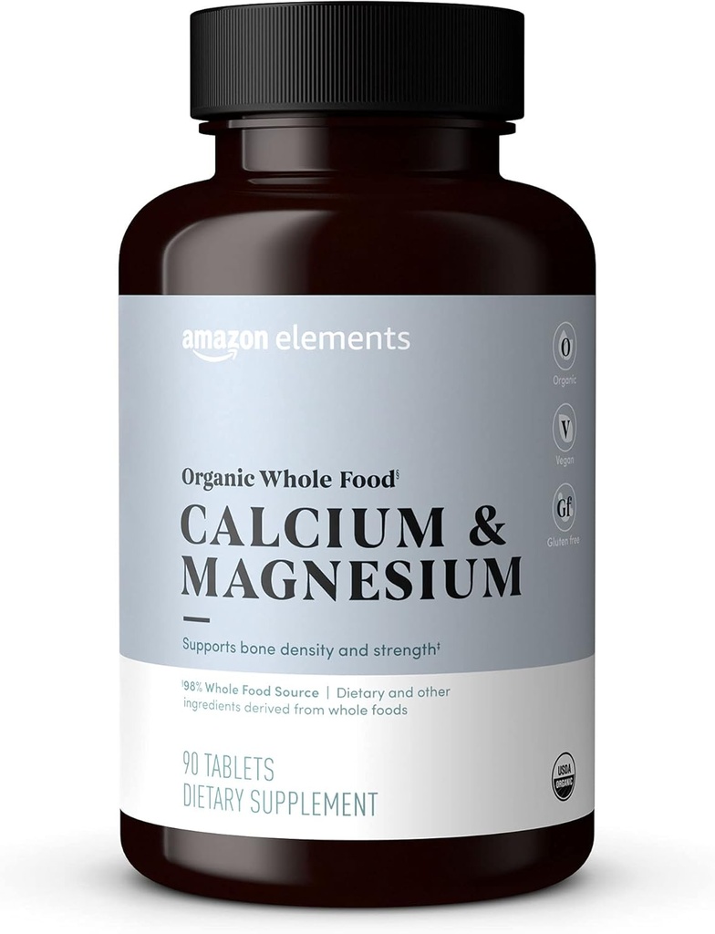 Elemendid - Orgaaniline kogu toit Kaltsium ja magneesium, Vegan, Gluteenivaba, 90 tabletti