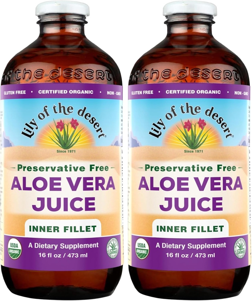 Lily Of The Desert Organic Aloe Vera Mahl, Inner Fillet, 16 Vedelik Ounce (2. pakk)