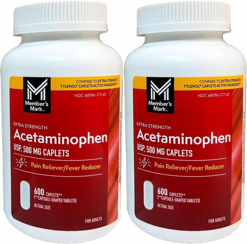 Liikme Mark 500mg Extra Tugevus Acetaminophen MegaSize 2Pack (600 Count Iga) 7hm2Dcs