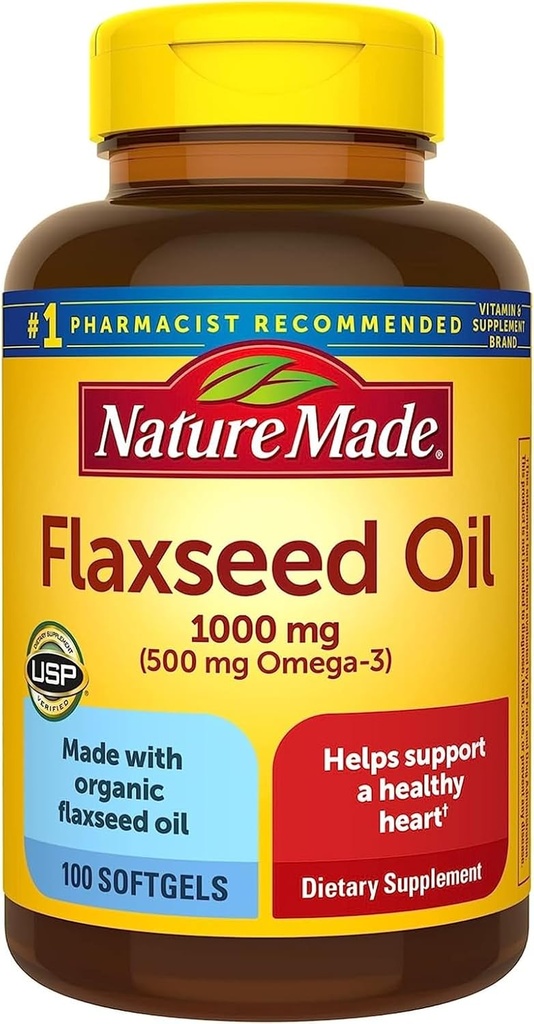 Nature Made linaseemneõli 1000mg, 100 vedelat softgels (pakk 4)