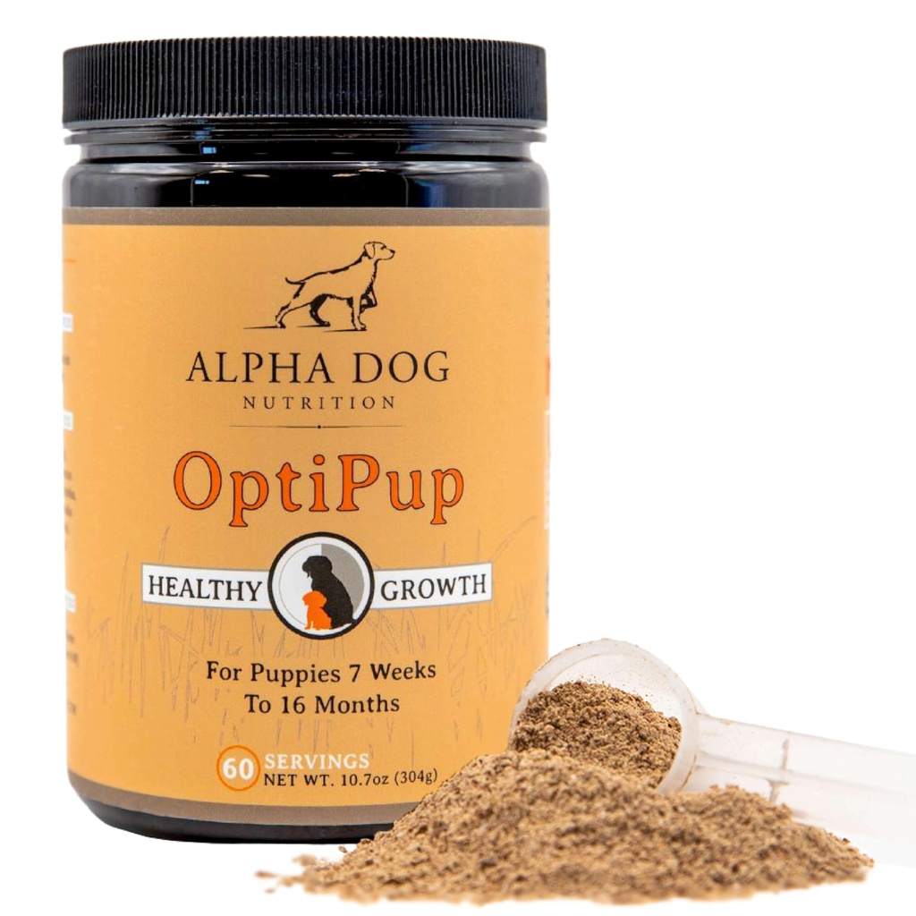 Alfa-koerte toitumine OptiPup All-in-1 Puppy Multivitamiin sisaldab 31 supertoitu, sealhulgas probiootikume ja prebiootikume seedetrakti toetamiseks, naha ja immuunsüsteemi terviseks ja optimaalseks kasvuks (60 portsjonit)