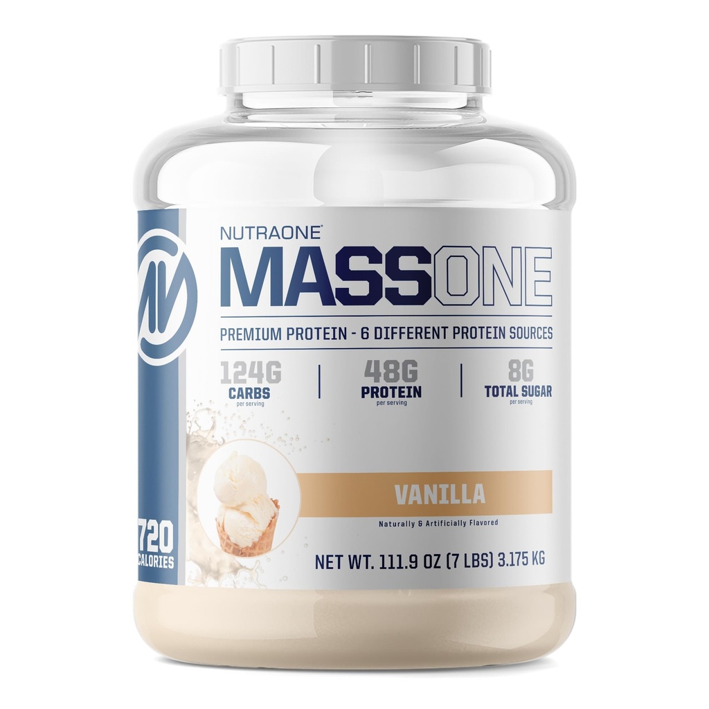 NutraOne Massone Gainer Valgupulber Suurendada Mass Valgujahu Asendamine (Vanilla - 7 naela.)