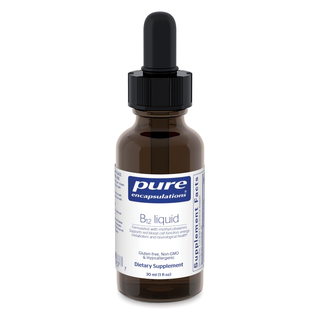 Puhas kapseldamine B12 vedelik | 1000 mcg vitamiin B12 (metüülkobalamiin) täiendus närvide, immuunsüsteemi tervise, energia ja kognitiivse funktsiooni toetamiseks * | 1 fl. oz.