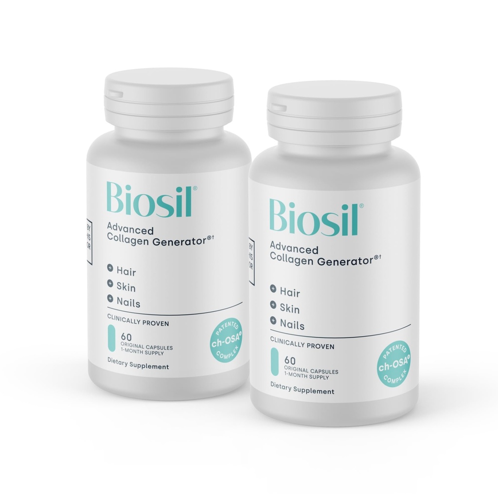 Biosil kollageeni võimendaja täiendus - 60 originaalkapslit, pakend 2 - patenteeritud ch-OSA aktiveerija nahale, juustele, küüntele ja liigestele - toetab looduslikku tootmist - 60-päevane pakkumine
