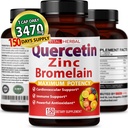 Premium kõrge puhtus Quercetin 98% Bromelain kapslid maksimaalse tugevuse rohelise tee Ashwagandha - toetab üldist tervise tugevus energia - 150 päeva pakkumine