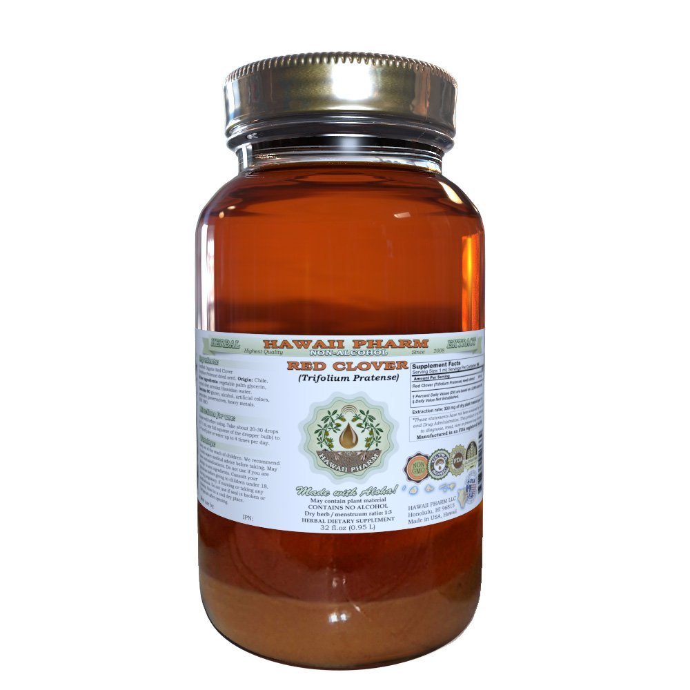 Punase ristiku alkoholivaba vedelik ekstrakt, punane ristik (Trifolium Pratense) Seed Glycerite looduslik taimelisand, Hawaii Pharm, USA 32 fl.oz