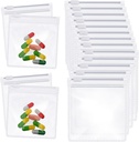 Zonon Pill Pouch Bags Zippered Reusable Pill Baggies Clear Plastic Bags Self Sealing Travel Medicine Organizer Storage with Slide Lock for Cod Liver Oil, and Small Items(12 Pieces)