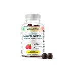 Vitamatic Sugar-Free Saw Palmetto koos kõrvitsaseemnega – 3000 mg ekvivalent ühe serveerimise kohta – Natural Vaarika Maitse – 60 Gummies
