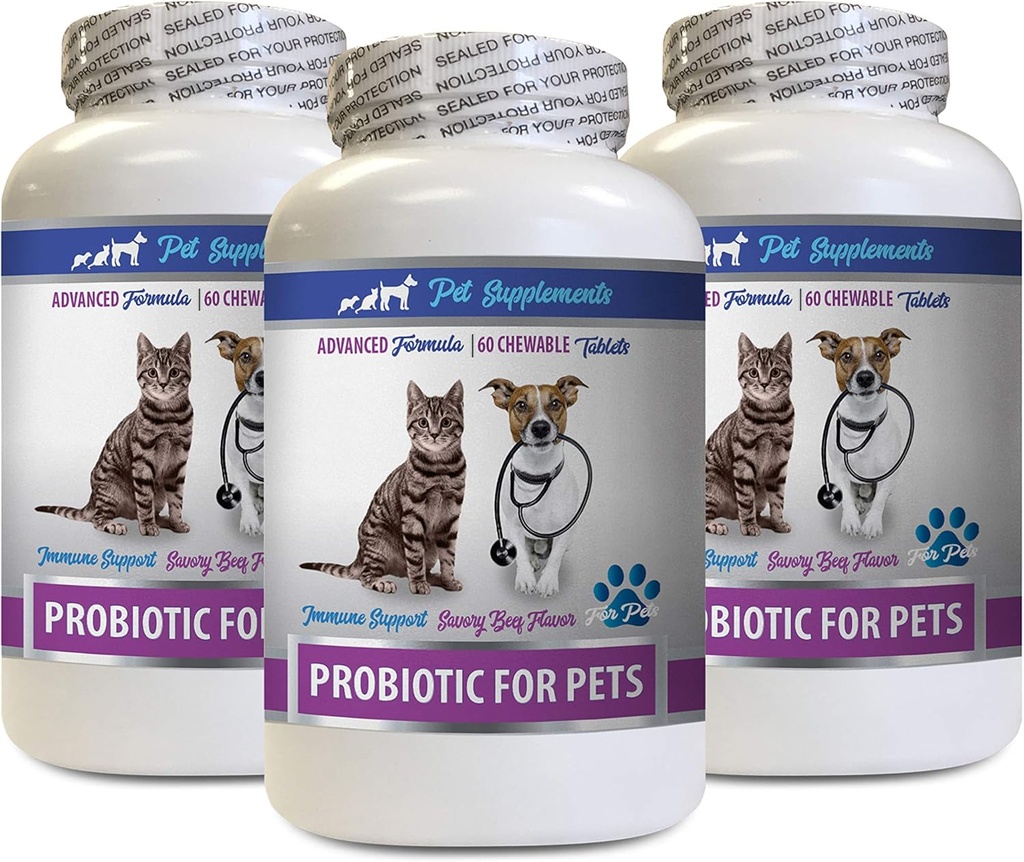 Kassid Bad Breath Home Remedy - PROBIOTICS for Lemmikloomad - Koerad Kassid - Bad Gas and Breath Ravib - Advanced Immune Boost - Kass Seedetrakti abimees - 3 pudelit (180 Treats)
