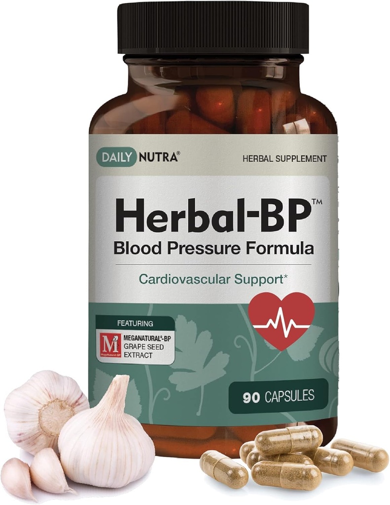 Taimne-BP looduslik vererõhulisa - toetab vereringe tervist | Viinamarjaseemne ekstrakti, küüslauk, Hawthorn, Olive Leaf & Ashwagandha pikaajaliseks toetamiseks (3-Pack)