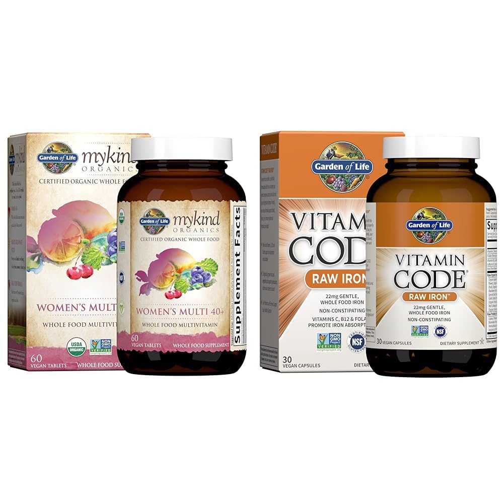 Aed Elu Orgaanika Vitamiinid naistele 40+ - 60 tabletti, Naised Multi 40+, Vegan Vitamiinid ja Vitamiinikood Toores Raud 30ct Kapslid