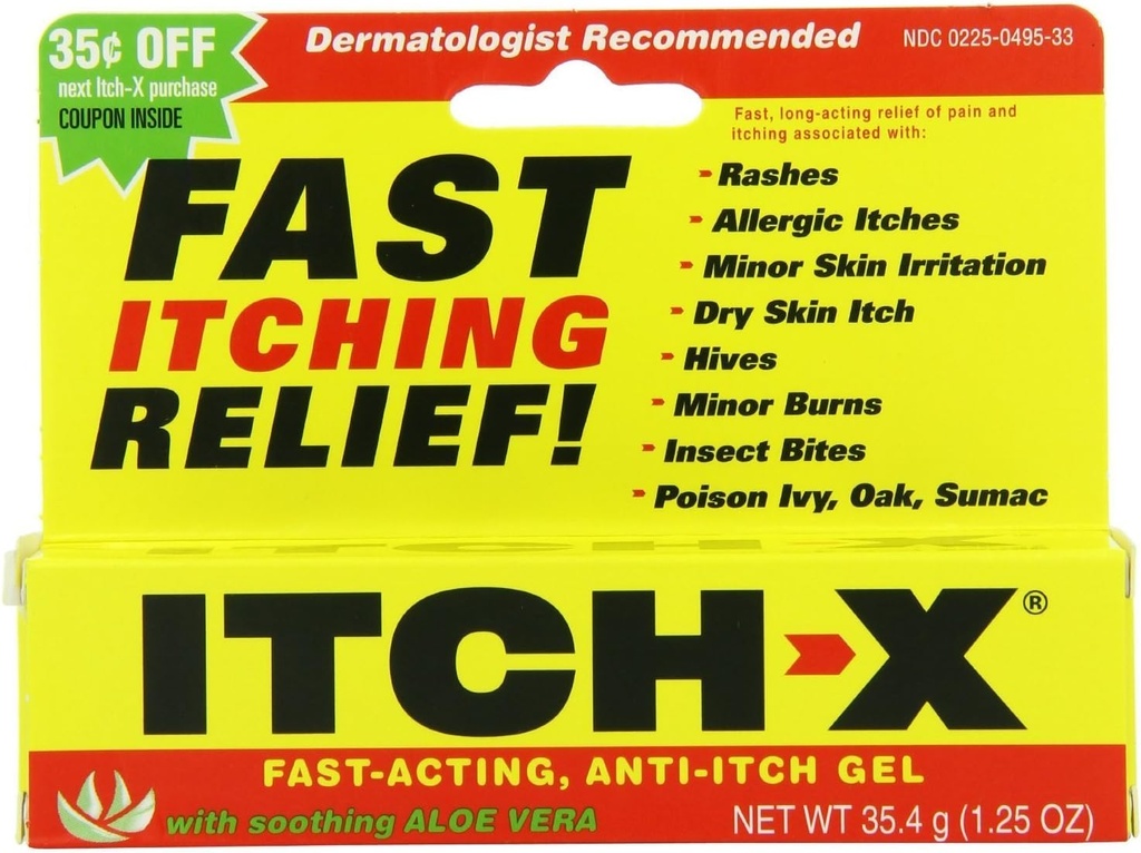 Itch-x Anti-Itch Gel koos Aloe Vera, 3 Count