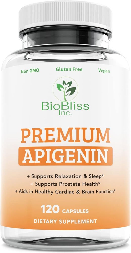 Apigeniini lisand - 50 mg 120 kapslit, 4 kuu tarne-Potent bioflavonoid ja antioksüdandid. * Uneabi lõõgastumiseks, eesnäärme terviseks ja rohkem * Mitte-GMO - Gluteenivaba - vegan