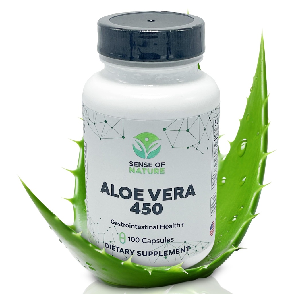Aloe Vera 450 kapslid Orgaaniline | Non-GMO Aloe Vera Pills | Valmistatud USDA Organic Aloe Vera Supplements | Seedetrakti ja ühine tugi täiendada