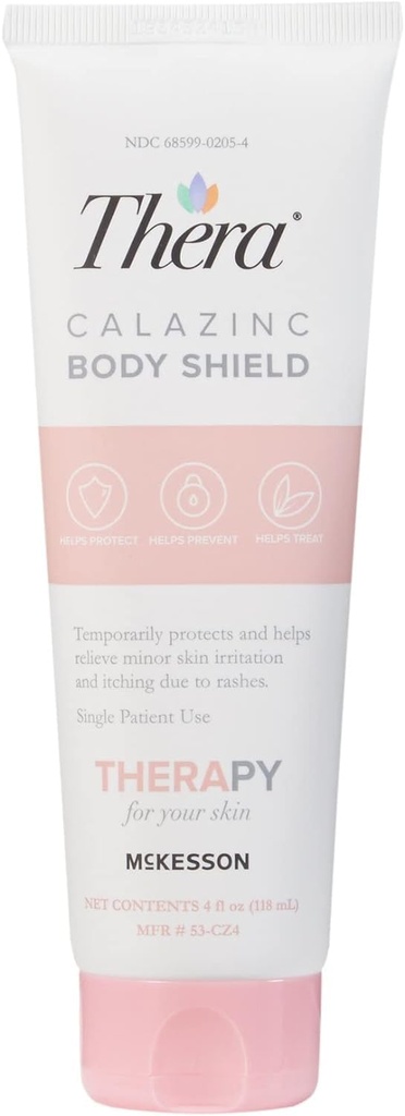 McKessoni Thera Calazinc Body Shield, Calamine koos tsinkkreemiga - naha barjääri salv ekseemile, psoriaasile, mähkmelööve - 4 oz. Tube, 1 krahv