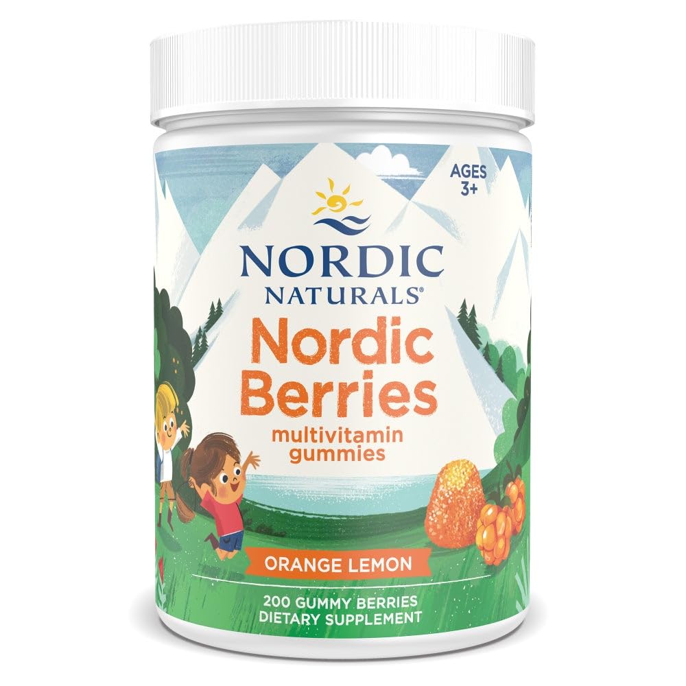 Nordic Naturals Nordic Marries, Citrus - 200 Gummy Berries - suurepärase maitsega multivitamiin vanusele 3+ - kasv, areng, optimaalne heaolu - mitte-GMO, taimetoitlane - 50 serveerimist