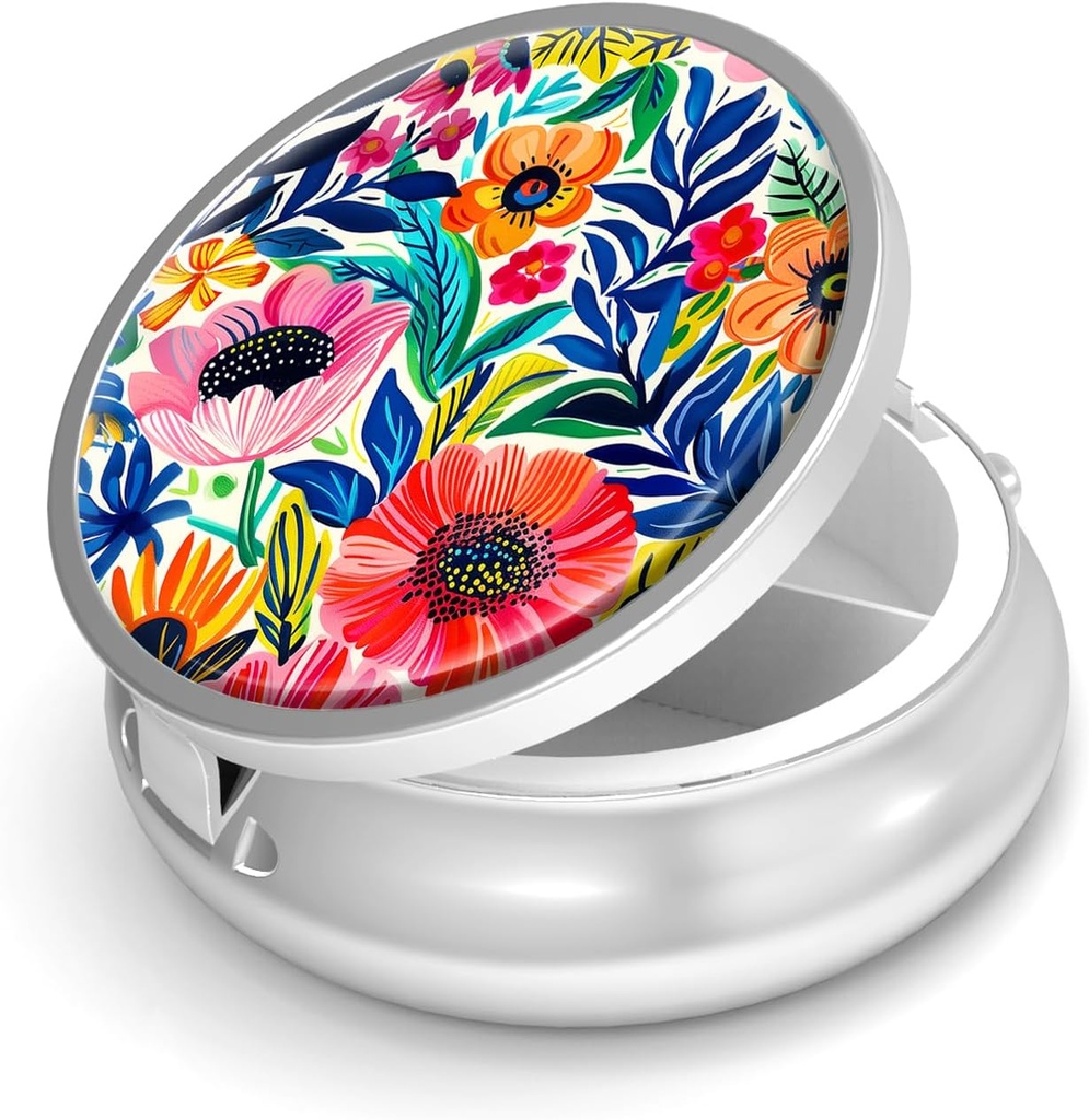 Pill Box-3 Compartment Small Pill Case Purse & Pocket Mini Metal Pill Holder Travel Pill Container hoida toidulisandeid Vitamiinid BPA-vaba (Aiaõie)