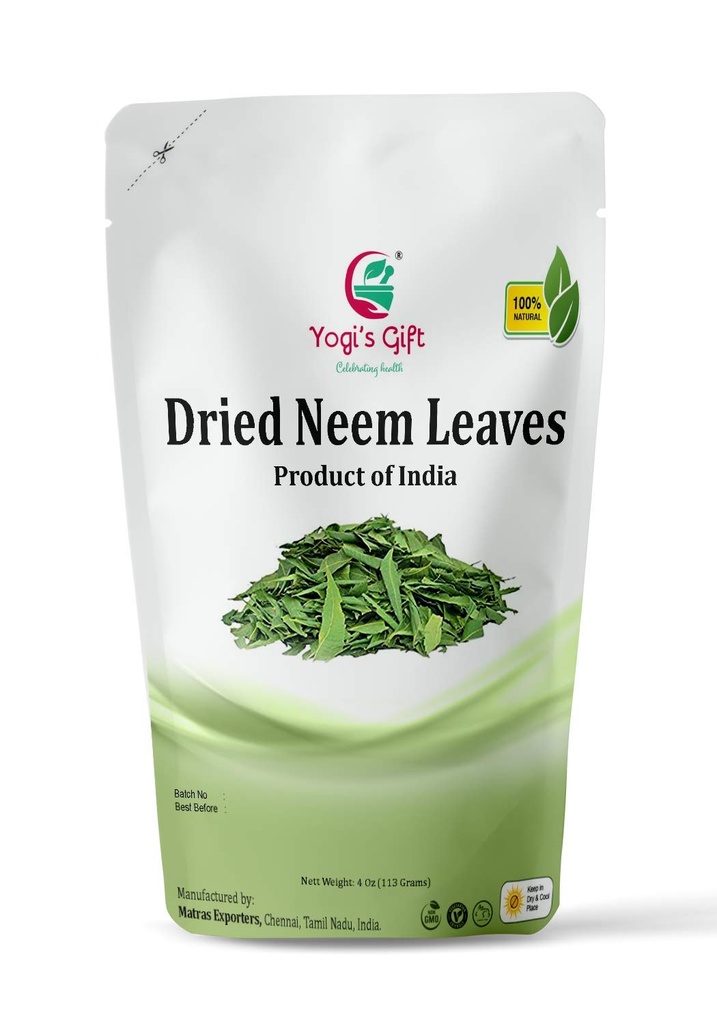 Joogi kingitus | Orgaaniline kuivatatud neem lehed 4 oz | 100% looduslik detox tee (umbes 1800 Terved lehed) | Toode India | Azadirachta Indica Leaf | Margosa lehed | Mitte-GMO, eetiliselt hangitud | Nim Tree