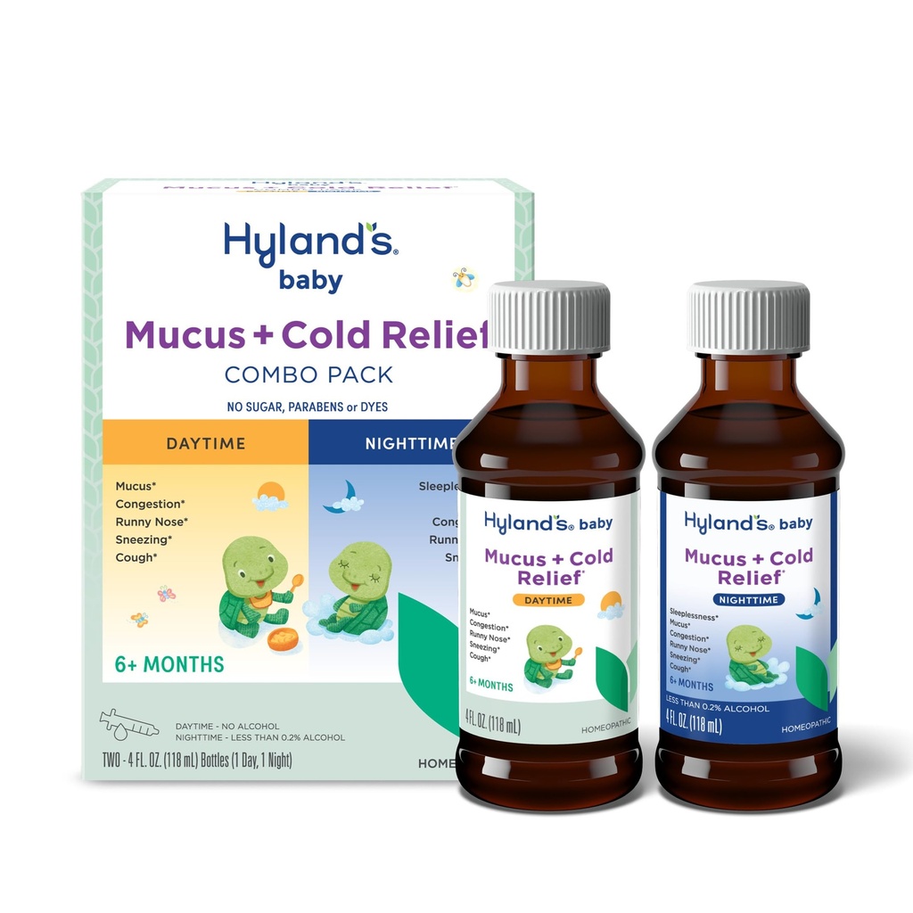 Hylandi beebi lima ja külma leevendamine, päeva ja öö väärtuse pakett, imikute ja beebide külma meditsiin, dekongestant ja köha leevendamine, 8 Fl Oz