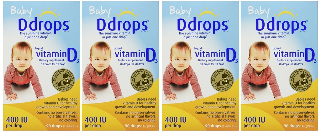 Ddrops Baby 400 Iu 90 tilgad 0, 08 Fluid Ounce (4 Pack)