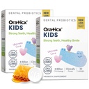 OraTicx Kids Hambaravi probiootikumid anti-Cavity + terved hambad ja igemed, 8 miljardit CFU Probiootikumid Suuõõne Tervis, Jogurt Flavor 2-Pack