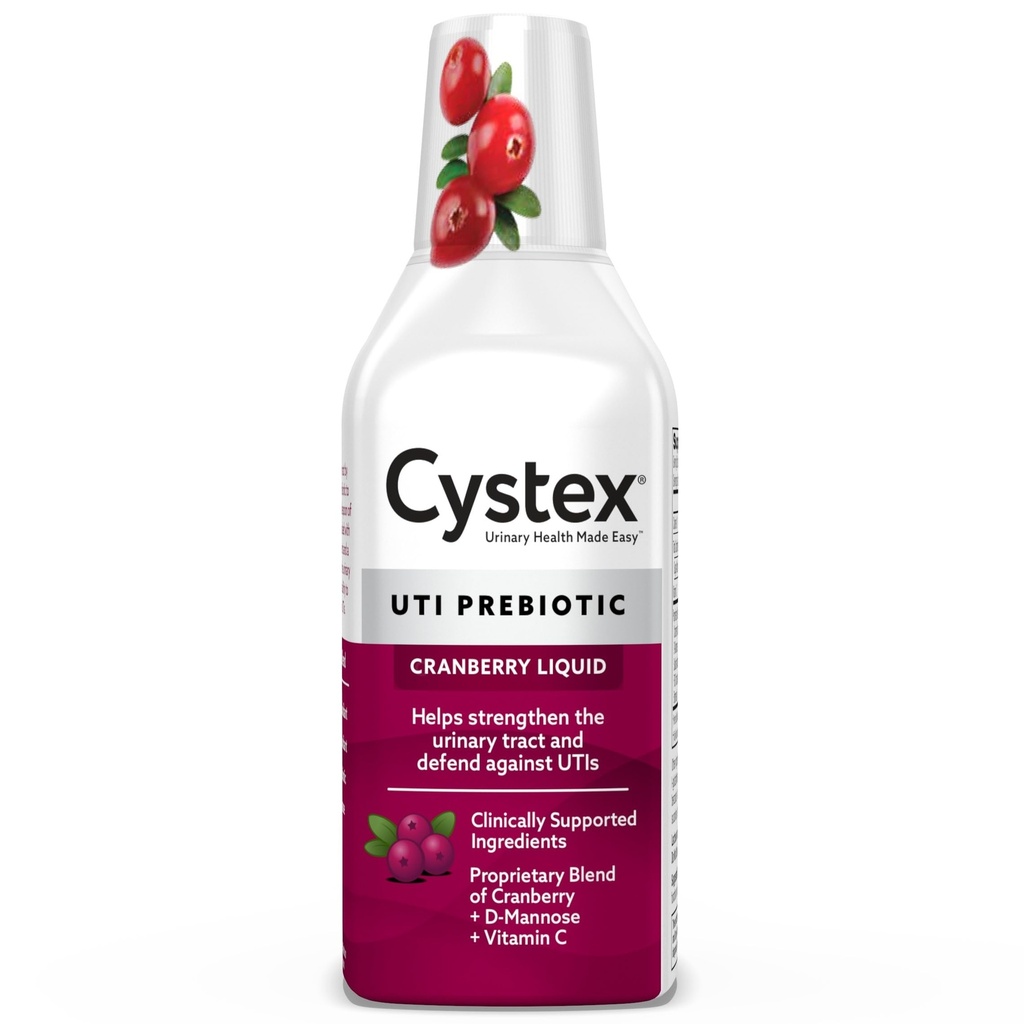 Cystex UTI tugi ja kuseteede tervise täiendus - suhkruvaba Jõhvikas Prebiootikum D-Mannoosiga, C-vitamiin ja Bromelain UTI kaitse ja hooldamise jaoks - Vedel valem - 7,6 fl oz - (pakk 1)