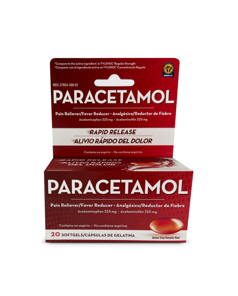 Acetaminophen 325mg 20 Softgels valu leevendamiseks, vedelikuga täidetud kapslid kiireks vabastamiseks valu, kiire valu leevendamiseks täiskasvanutele ekstra tugevus, palavik vähendaja