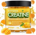 Kreatiinmonohüdraat Kummid meestele ja naistele 120 CT - 5600mg kreatiini monohüdraati ühe serveerimise kohta, näritav kreatiini monohüdraat lihaste toetamiseks ja energia suurendamiseks, suhkruvaba, vegan (Mango maitse)