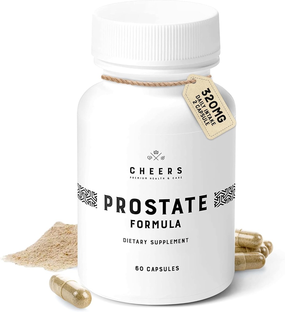 Cheers eesnäärme valem | Dietary Supplement for Men | Beta Sitosterol, Saw Palmetto & EnoSTIMTM | Tsink, Selenium & Vitamiin B6 | Kuseteede ja Prostrate Support | Non-GMO, Clean Label | 60 Vegan kapslid