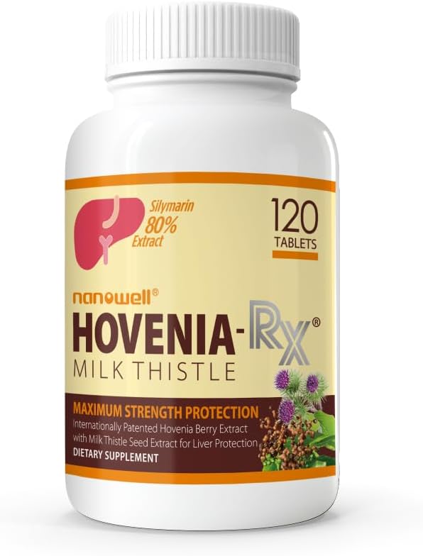 NANOWELL Hovenia-RX piimaohakas - Maksatoetuslisa 80% silimariini piimaohaka seemneekstraktiga - 120 tabletti, 30 päeva pakkumine